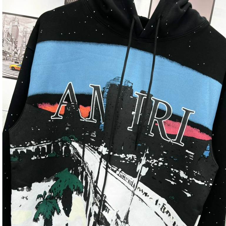Áo Khoác Hoodie AMIRI Họa Tiết IN Sắc Nét , Áo Hoodie Chất Liệu Vải Nỉ Bông Dày Dặn Có Mũ Siêu Phẩm 2023