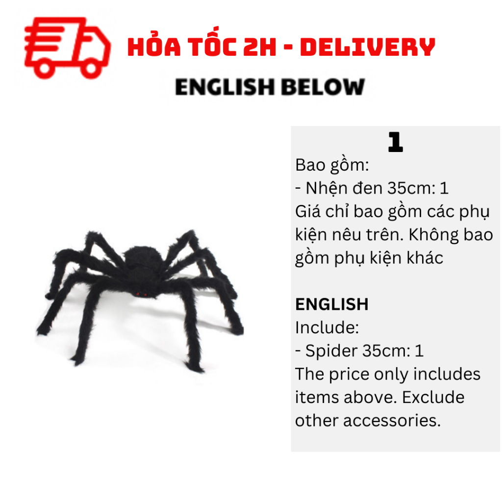 Nhện Trang Trí Nhiều Mẫu Nhiều Size Halloween BBHL142