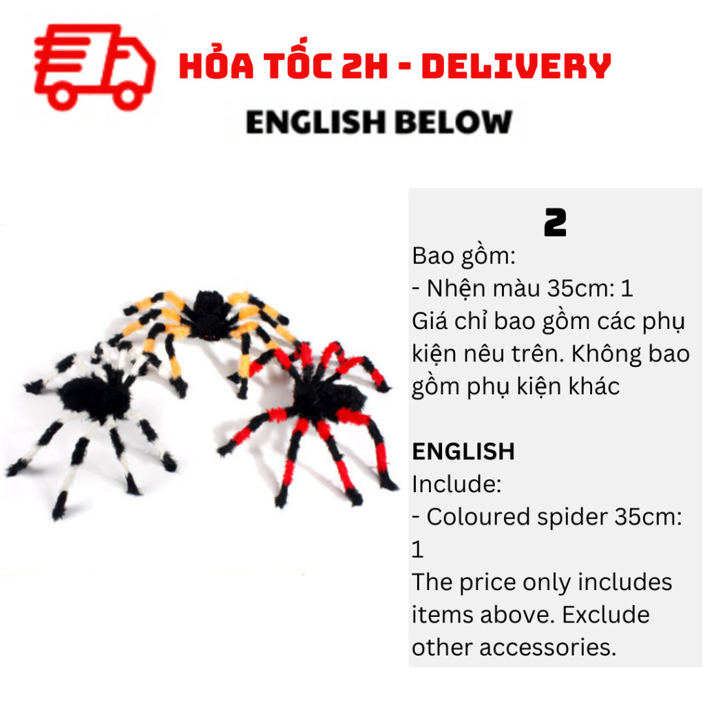 Nhện Trang Trí Nhiều Mẫu Nhiều Size Halloween BBHL142