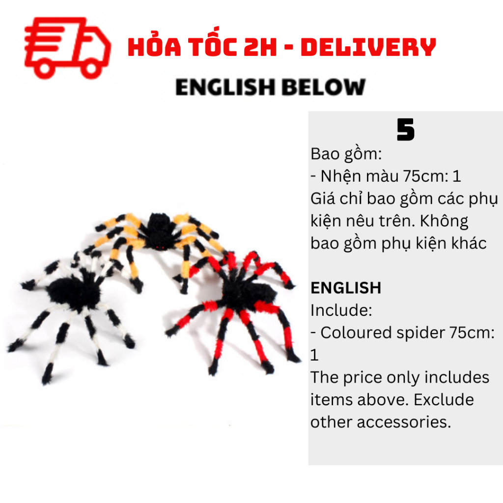 Nhện Trang Trí Nhiều Mẫu Nhiều Size Halloween BBHL142
