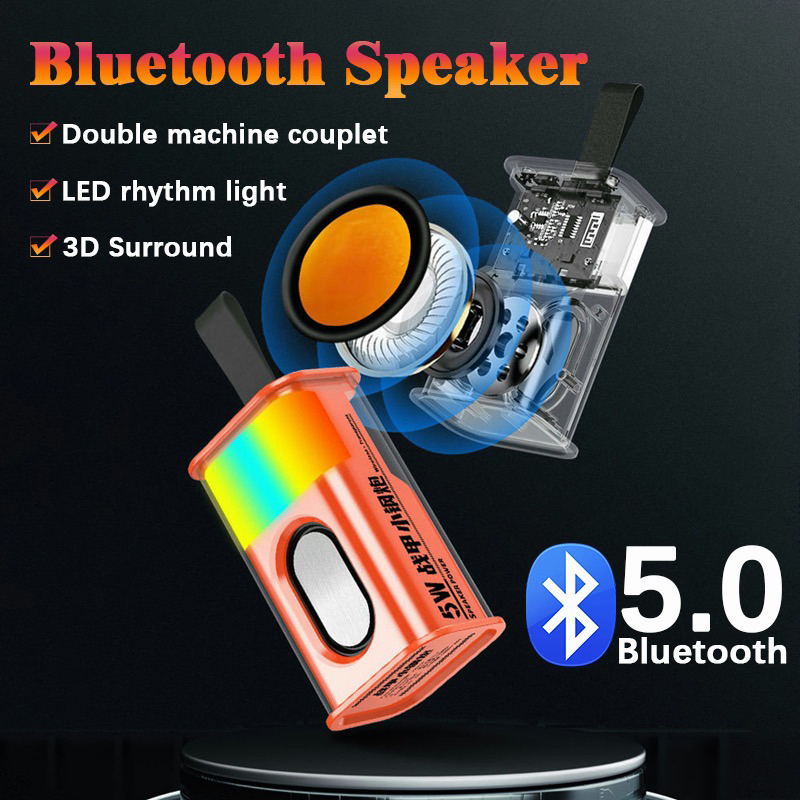 Loa Bluetooth Speaker A36 Trong Suốt, Loa Mini Không Dây Đèn Led Tiện Dụng Âm Thanh Bass Mạnh Kết Nối Mọi Loại Thiết Bị