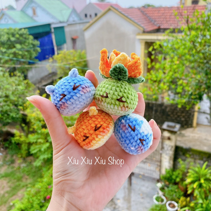 Móc khóa Genshin Impact Slime // Móc khoá len // Len móc thủ công