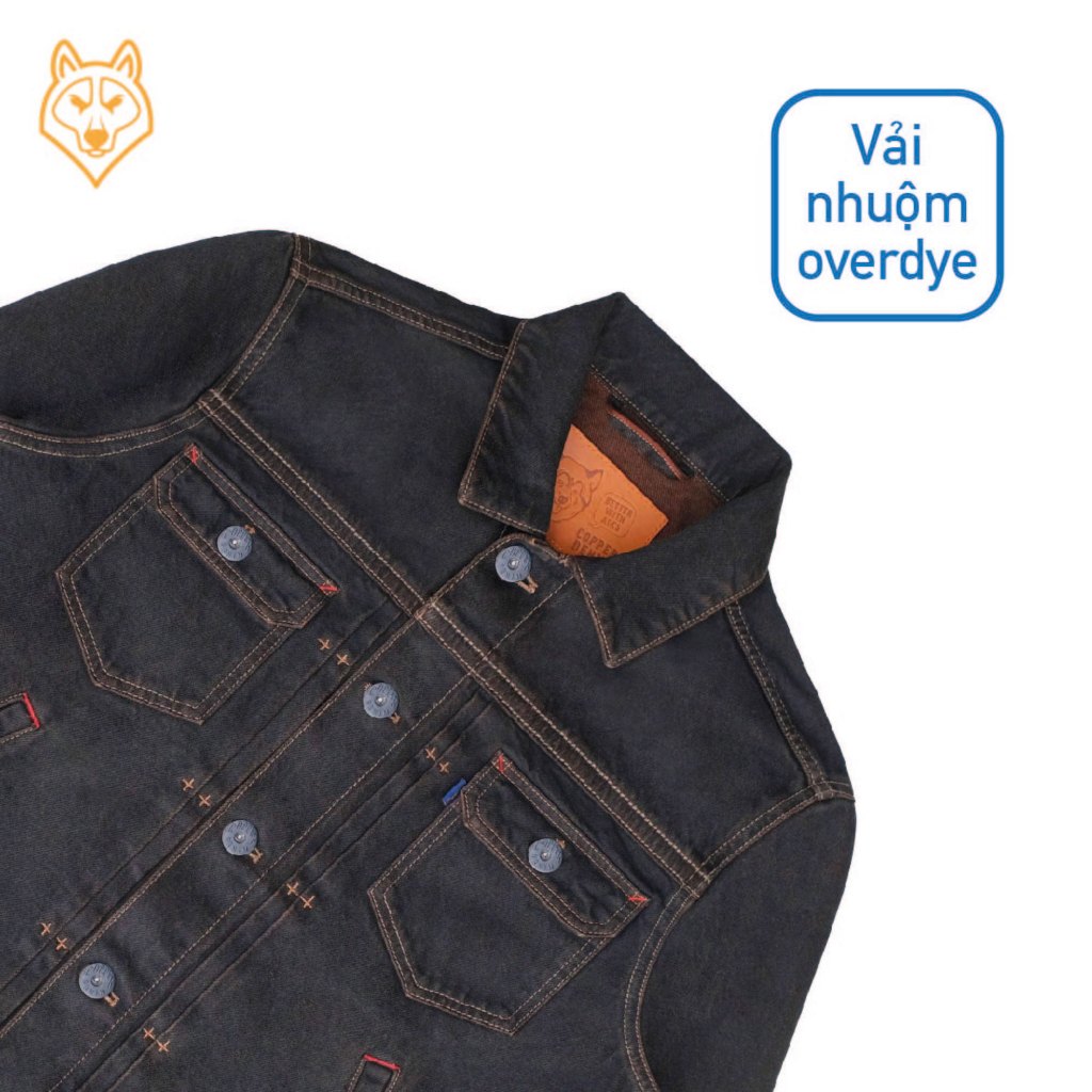 Áo Khoác Denim/Jeans Nam Type II 13.5 Oz - overdye selvedge denim, dáng regular, màu nâu đậm - Copper Denim
