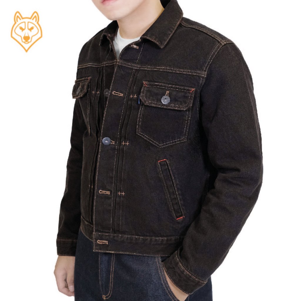 Áo Khoác Denim/Jeans Nam Type II 13.5 Oz - overdye selvedge denim, dáng regular, màu nâu đậm - Copper Denim