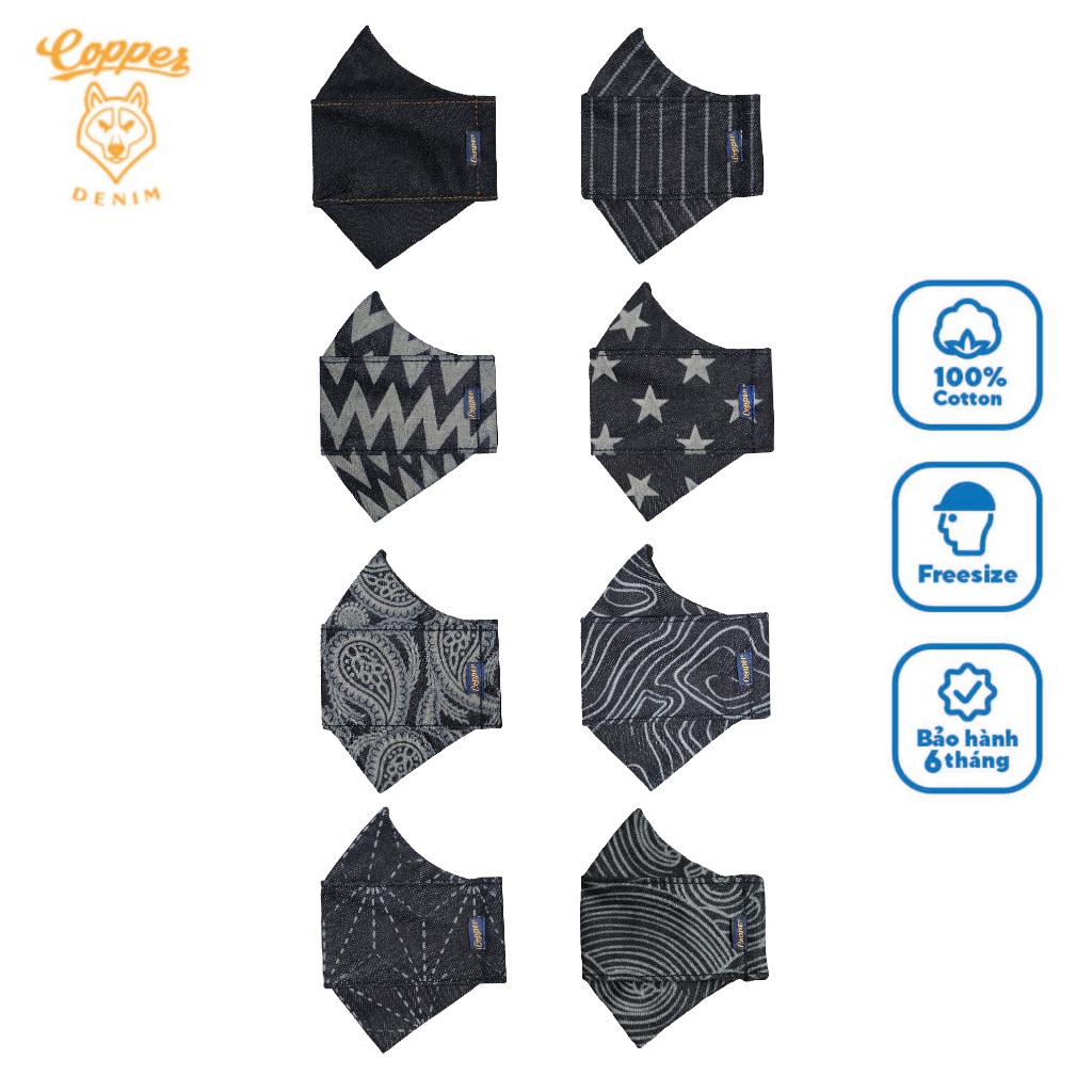 Khẩu Trang Denim "Origami" Ver 2 - raw denim, freesize - Copper Denim