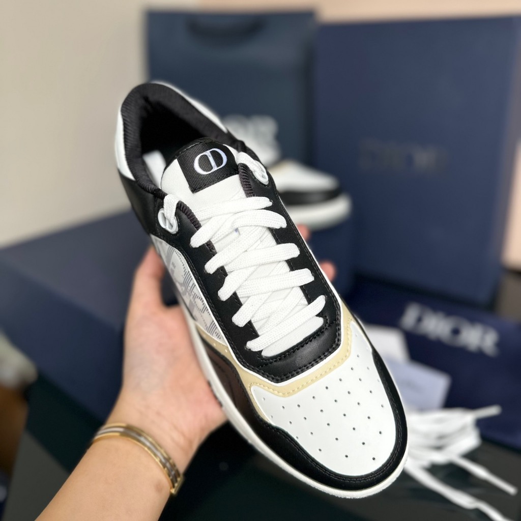 GIÀY THỂ THAO SNEAKER DIOR B27 TRẮNG ĐEN VIỀN NÂU MẪU MỚI, GIÀY DI/OR B27 CAO CẤP NAM NỮ
