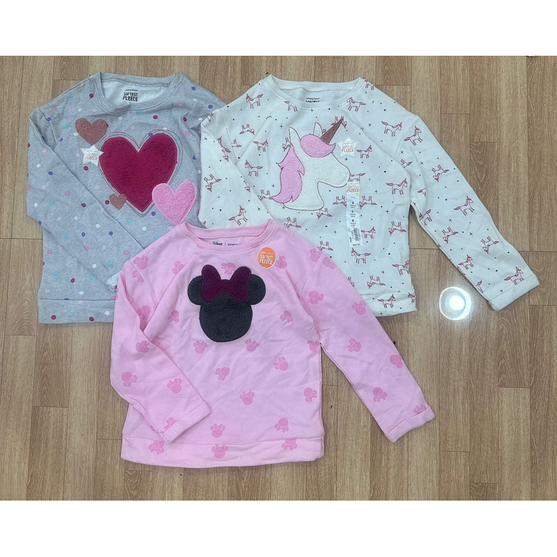 Áo nỉ bé gái hoạ tiết dễ thương jumbing sz 4-8y
