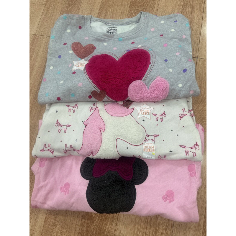 Áo nỉ bé gái hoạ tiết dễ thương jumbing sz 4-8y