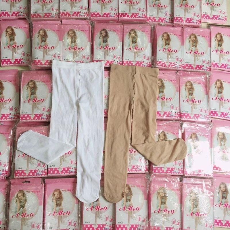 Quần tất cho bé gái mặc thu đông dày vừa 3 màu da, đen, trắng