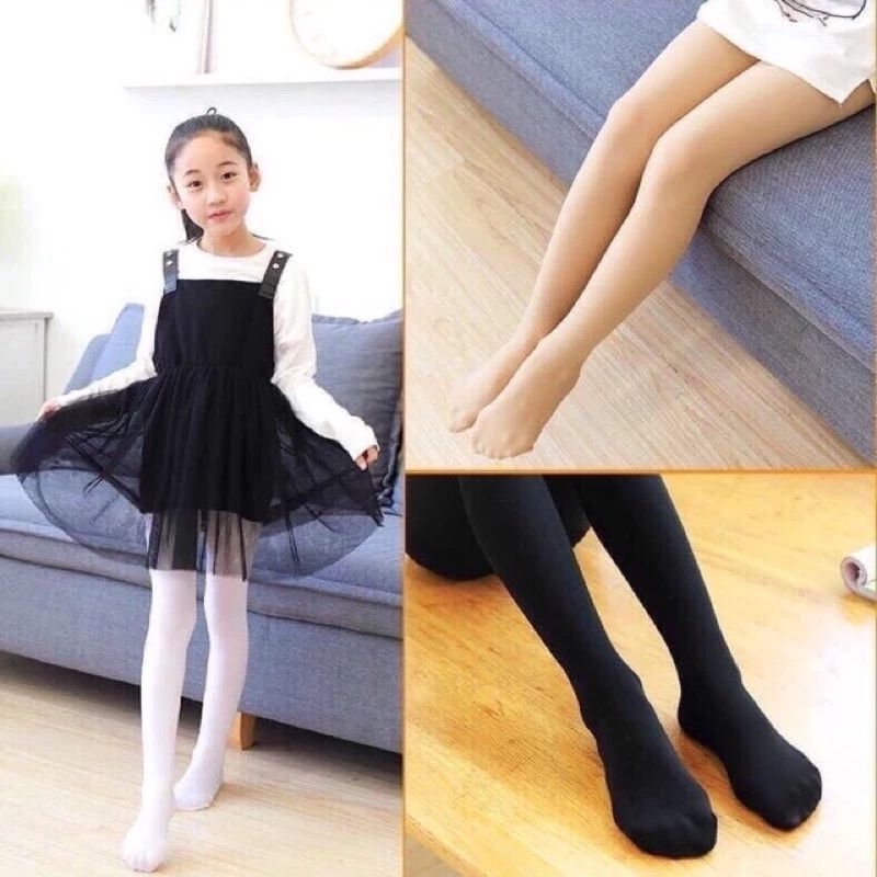 Quần tất cho bé gái mặc thu đông dày vừa 3 màu da, đen, trắng