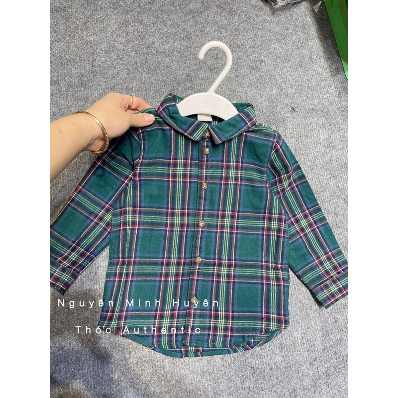 Áo sơ mi kẻ xanh bé trai