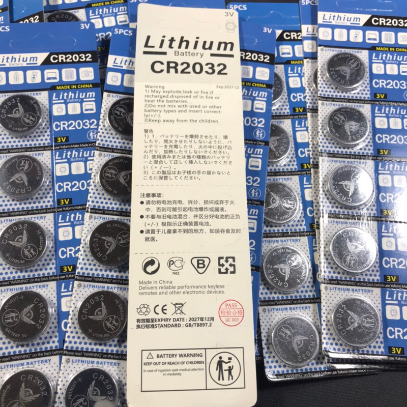 Vỉ 5 viên pin Cmos Lithium CR2032 3V loại tốt dùng cho máy tính Pc, laptop, thiết bị điện tử