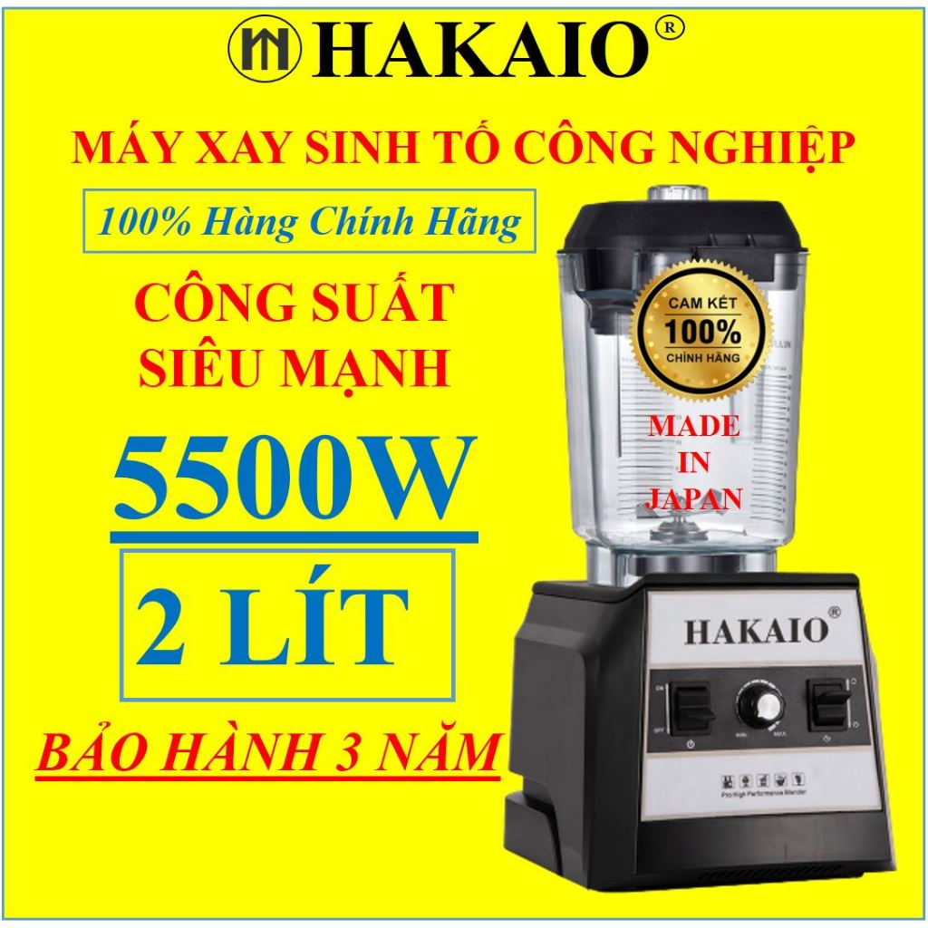 Máy Xay Công Nghiệp Xay Đá HAKAIO GEMAT Nhật Bản Sinh Tố, Đồ Khô Cứng Các nút điều khiển dễ dàng bảo hành 24 tháng