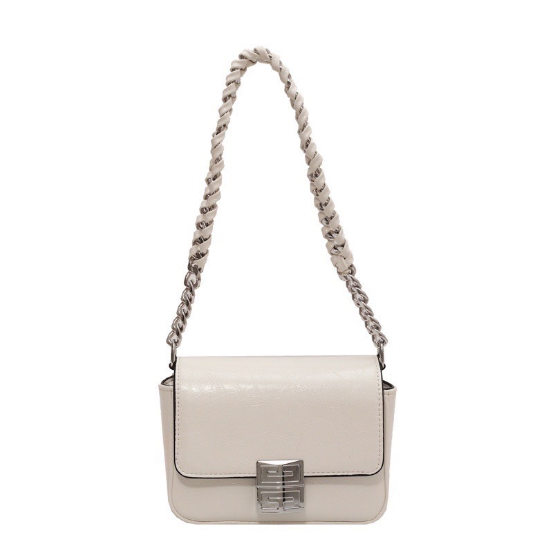 Túi Xách Đeo Vai Hình Vuông Cỡ Nhỏ Phối Dây Đeo Sợi Xích Thời Trang Pháp 2023 Cho Nữ