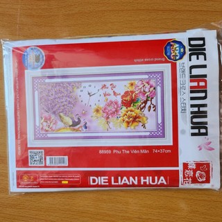 Tranh thêu chữ thập PHU THÊ VIÊN MÃN 74x37cm chưa thêu 88959