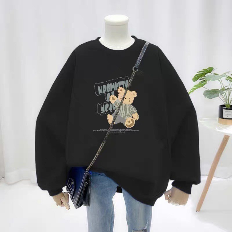Áo nỉ bông sweater form rộng unisex, Áo đôi nam nữ hàn quốc form rộng hàng taobao loại 1
