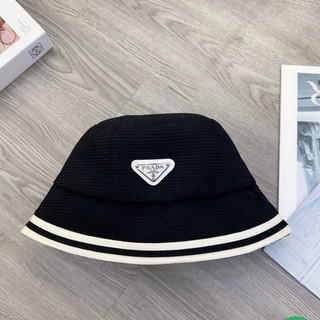 Nón bo, mũ bucket logo prada viền vành thời trang .