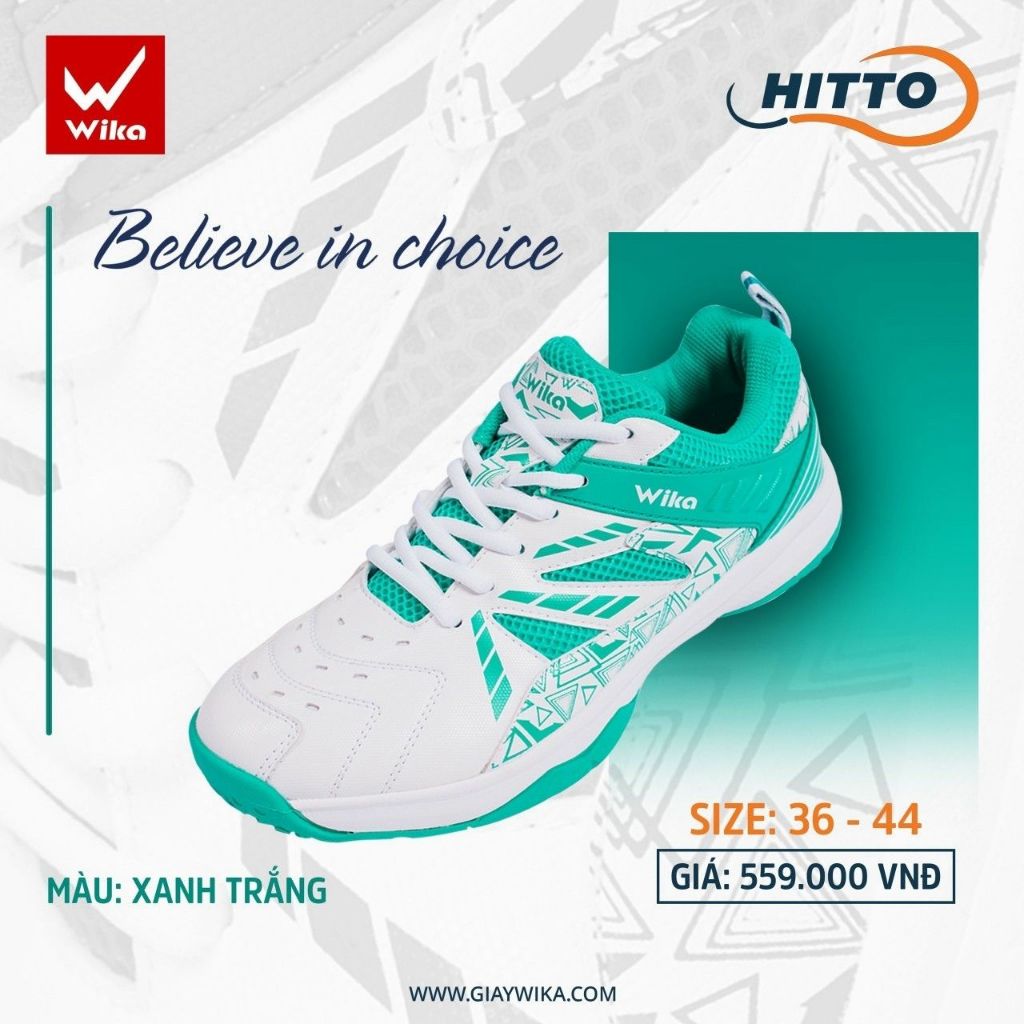 Giày thể thao cầu lông Wika Hitto chính hãng, giày chơi cầu lông bóng chuyền bóng bàn chạy bộ cao cấp