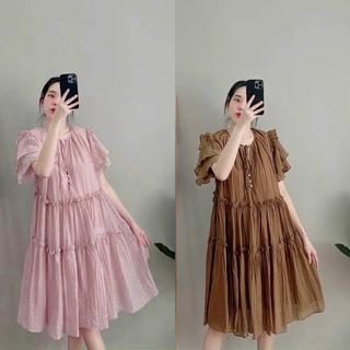  Váy tơ đũi suông cúc ngọc [V444] Kho Sỉ Bảo Ngọc