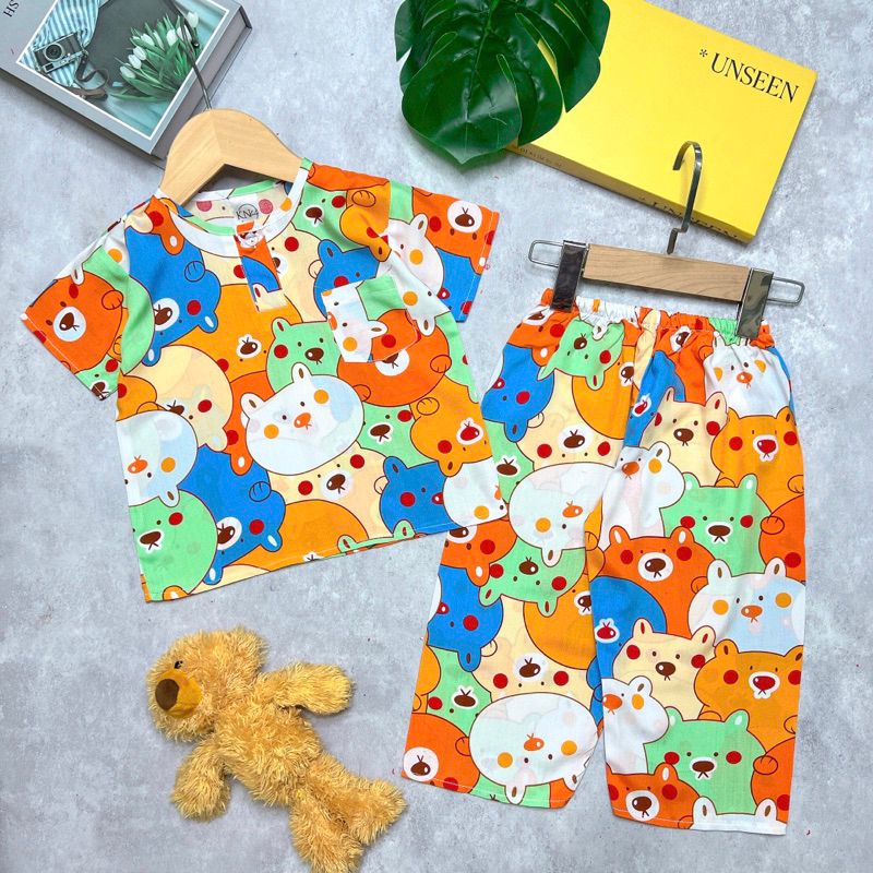 Bộ tole/lanh bé trai tay ngắn quần dài - KN Kids