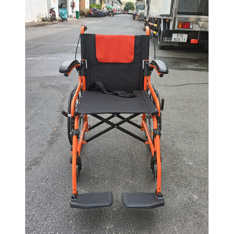 Xe Lăn Du Lịch Khung Cam Lucass X-61 bánh lớn/ bánh nhỏ siêu nhẹ, gấp gọn
