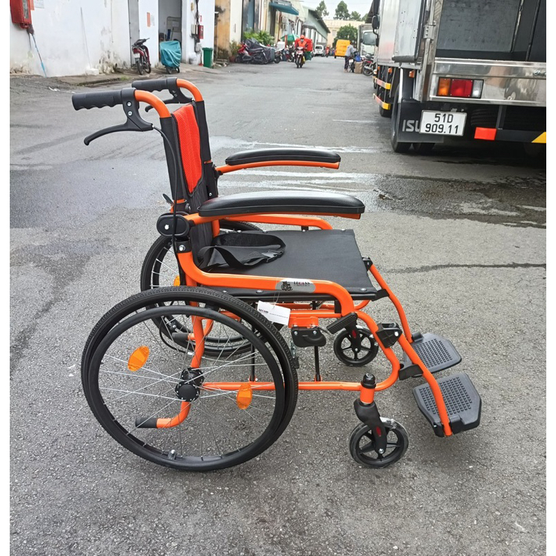 Xe Lăn Du Lịch Khung Cam Lucass X-61 bánh lớn/ bánh nhỏ siêu nhẹ, gấp gọn