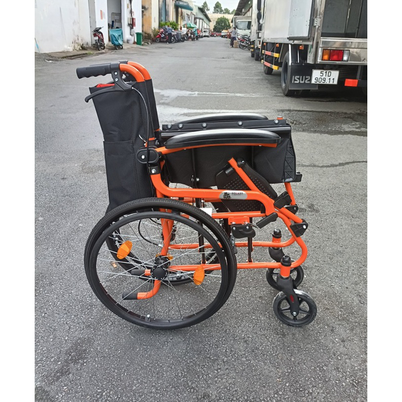 Xe Lăn Du Lịch Khung Cam Lucass X-61 bánh lớn/ bánh nhỏ siêu nhẹ, gấp gọn