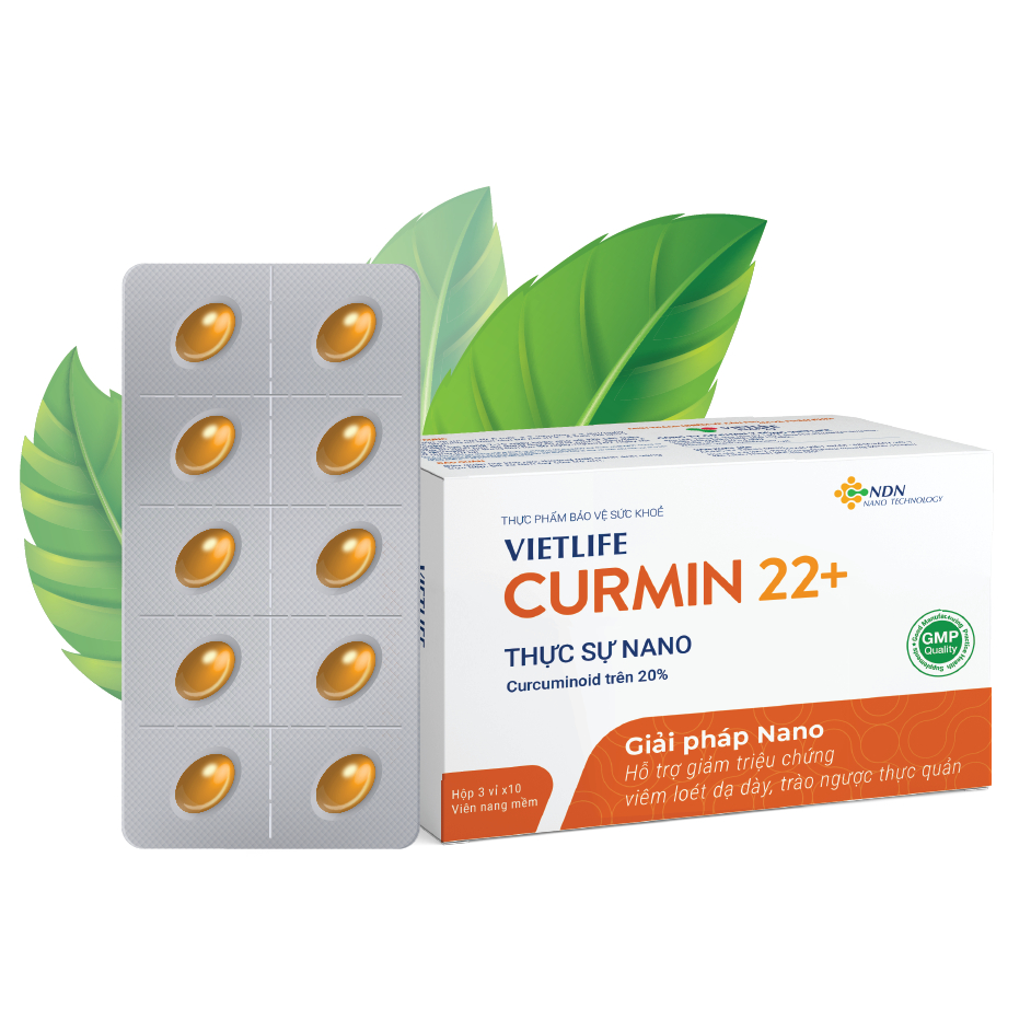 Vietlife Curmin 22+ 30 VIÊN - Đột phá nano dược liệu cho bệnh viêm loét dạ dày