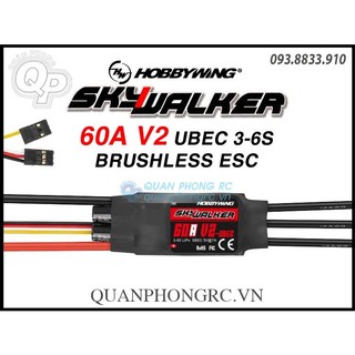 Bộ Điều Tốc Hobbywing SkyWalker 60A V2 UBEC Brushless ESC (3-6S) 30216101