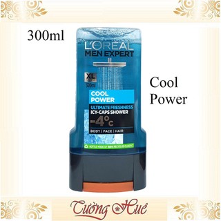 Tắm gội l'oréal men expert cool power xl size - 300ml - xanh dương.