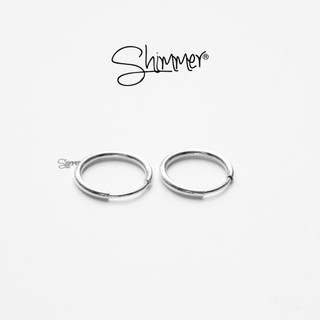 Bông Tai, Khuyên Tai, Hoa Tai Nữ Bạc 925 Cao Cấp SHIMMER SILVER CIRCLE 2 Dạng Khoen Tròn Đơn Giản Đường Kính 2cm
