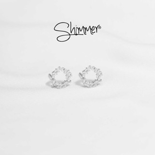 Bông Tai Nữ Bạc 925 Cao Cấp SHIMMER SILVER SKYA Hình Tròn Đính Đá Lấp Lánh Sang Trọng