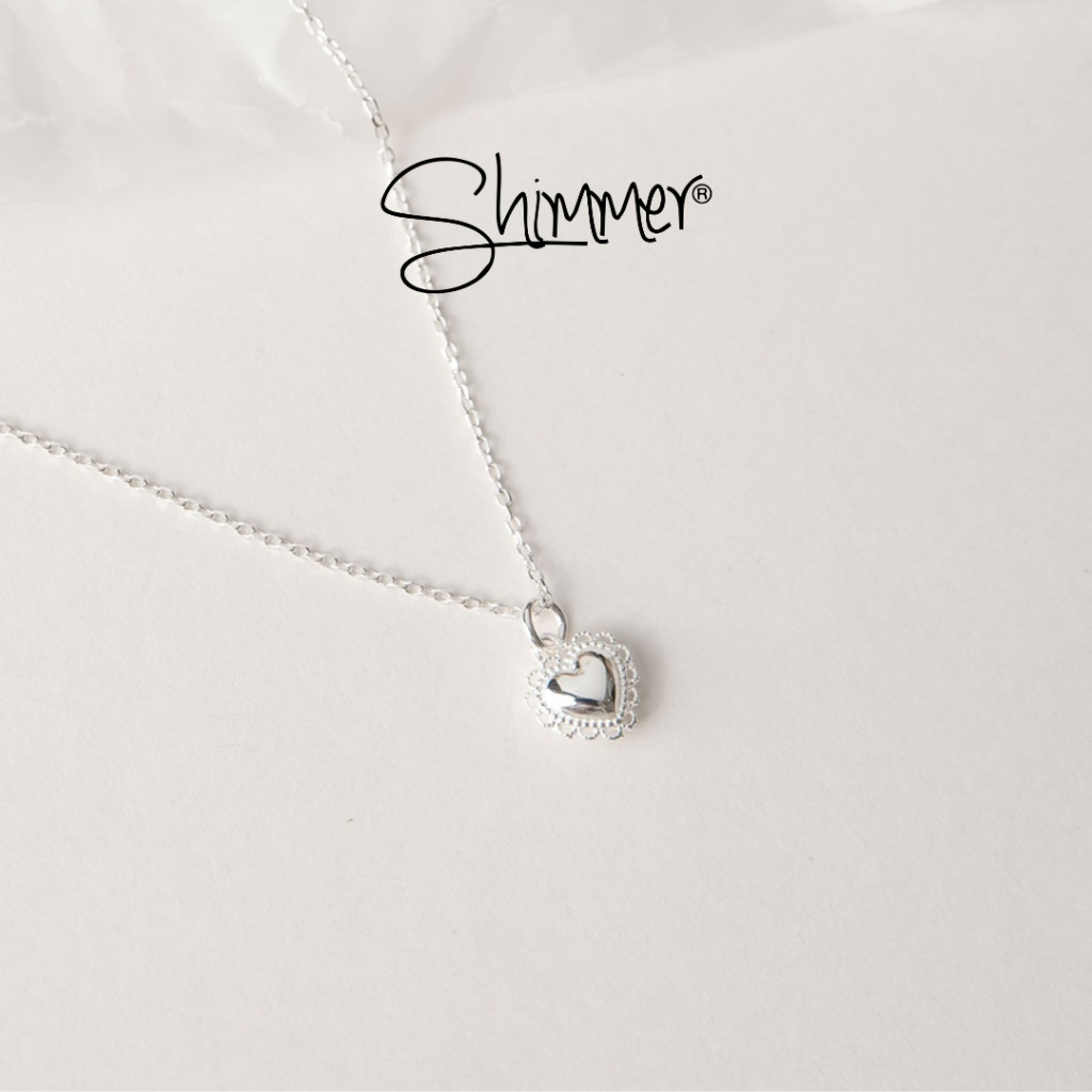 Dây Chuyền Nữ BẠC 925 CAO CẤP SHIMMER SILVER SWEETIE Mặt Hình Trái Tim Đặc Ngọt Ngào Nữ Tính