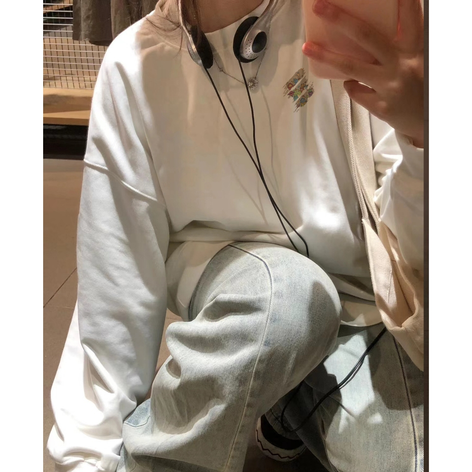 Focus local brand trắng fashion vintage áo sweater nỉ bông bigsize unisex levents 100%cotton