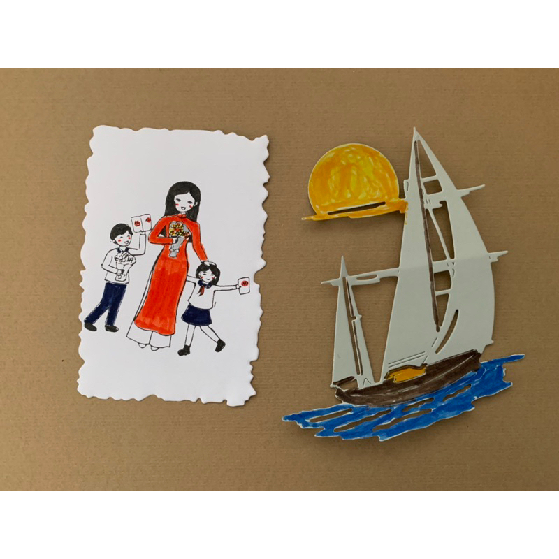 Set nguyên liệu làm thiệp Handmade 20/11 và báo tường