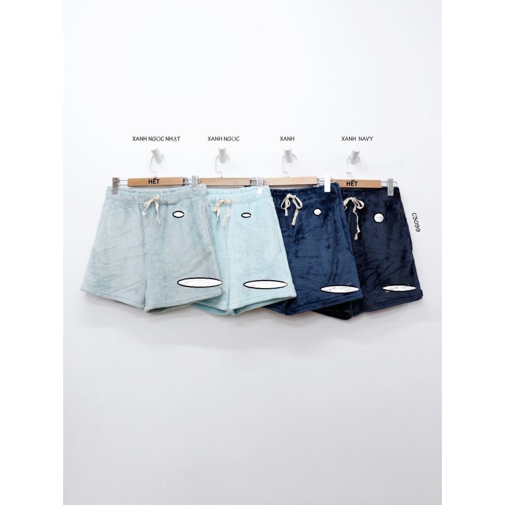 C3099 - Quần short nỉ lông  thêu chữ trước