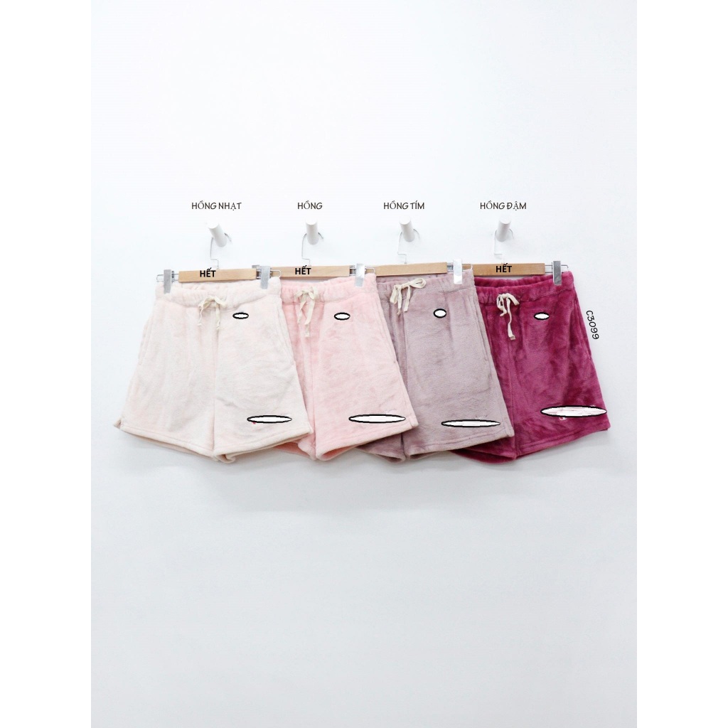 C3099 - Quần short nỉ lông  thêu chữ trước