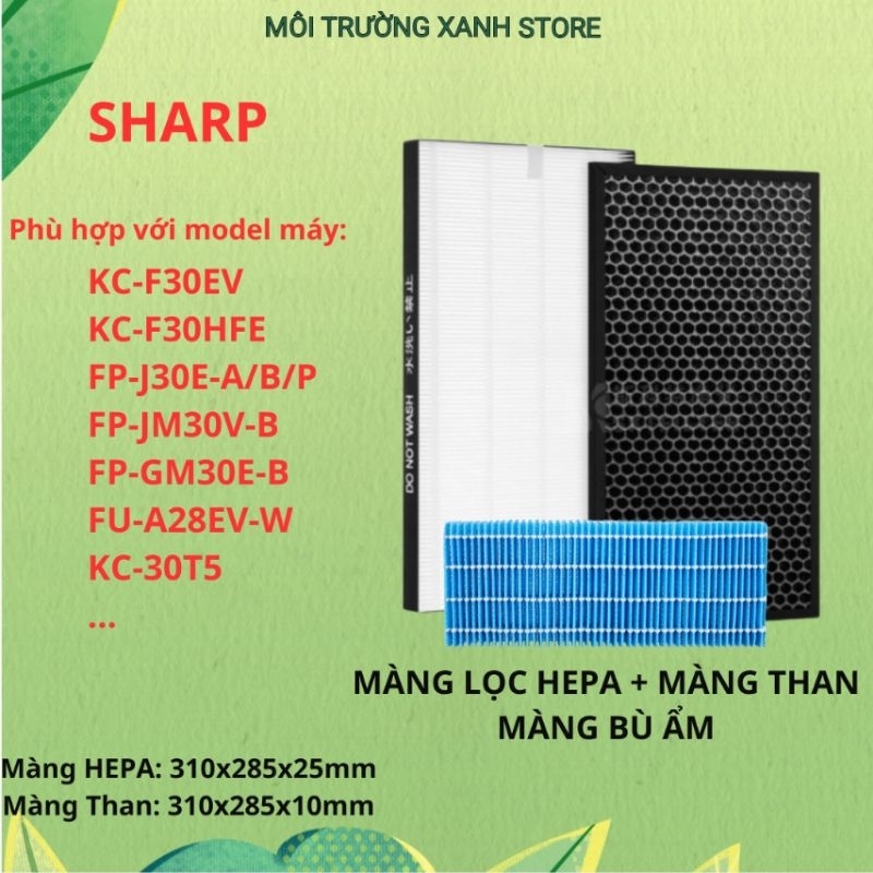 Màng lọc không khí thay thế cho máy lọc không khí Sharp FZ-F30HFE,  KC-F30EV, KC-F30HFE, FP-J30E-A/B