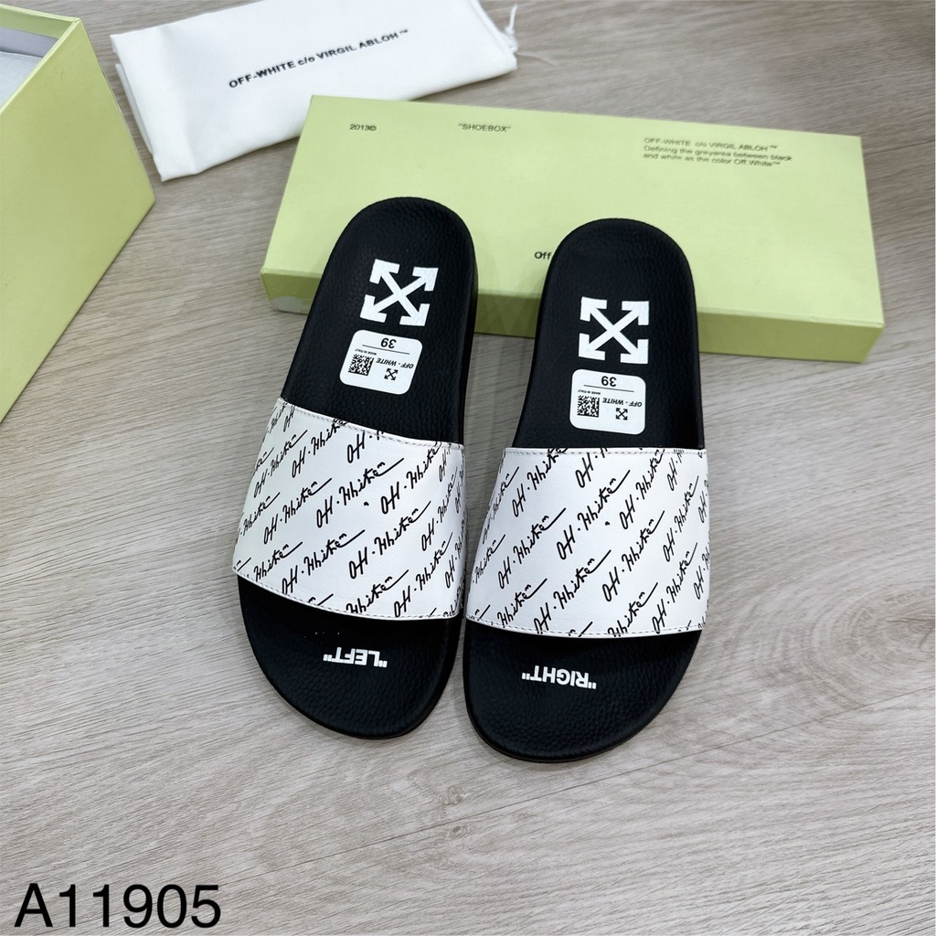 Dép Đế Cao SuDép nam quai ngang Off White Chữ Nhỏ Cao- Dép Quai Ngang Nam Nữ Thời Trang Cao Cấp 2023