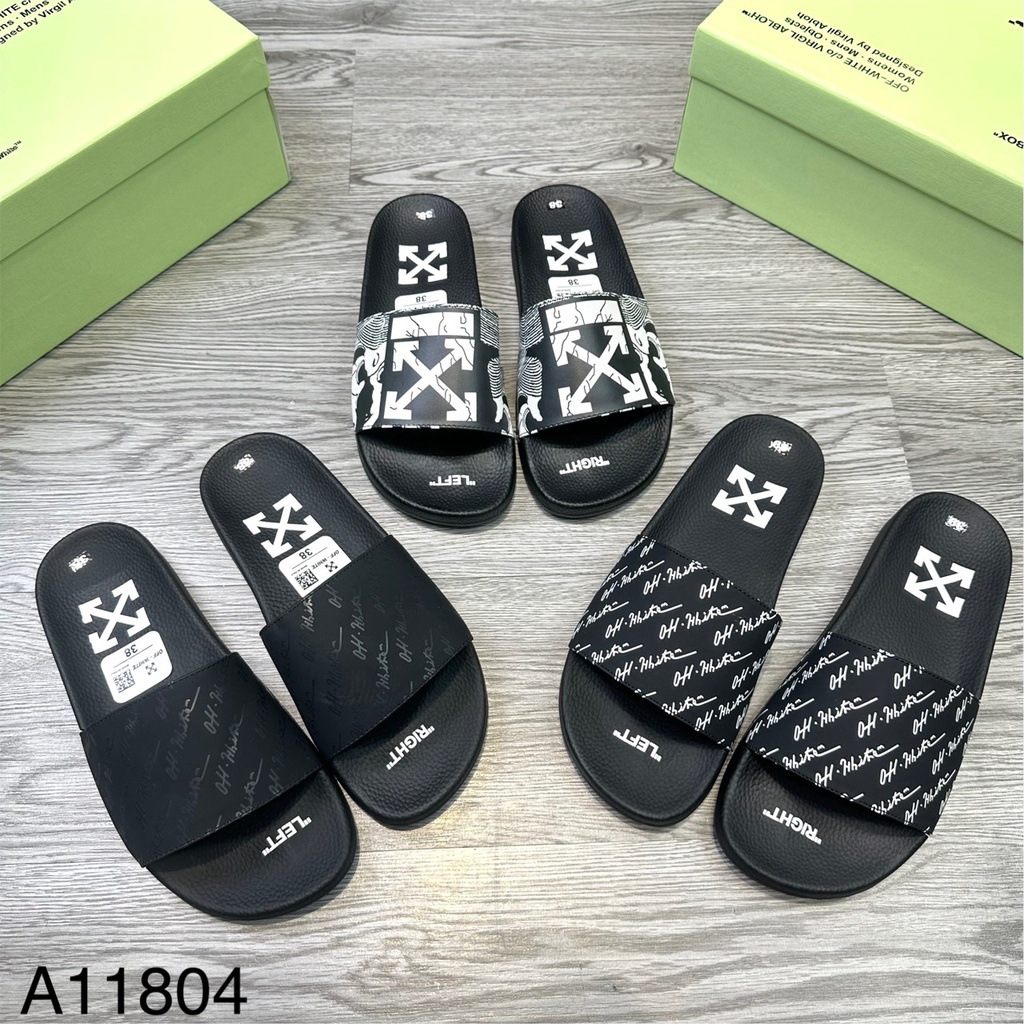 Dép Đế Cao SuDép nam quai ngang Off White Chữ Nhỏ Cao- Dép Quai Ngang Nam Nữ Thời Trang Cao Cấp 2023