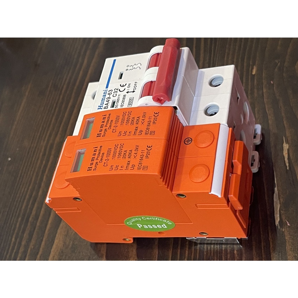 BỘ CHỐNG SÉT VÀ APTOMAT DC HUMANI 1000v