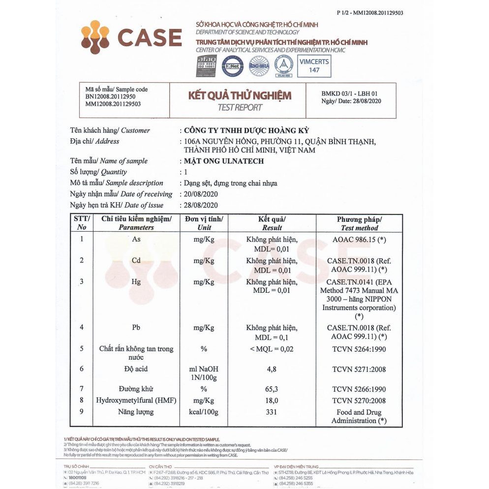 Combo 5 chai Mật ong Nano Ulnatech 100ml An Bình, Tặng 1 chai mật ong cùng loại.