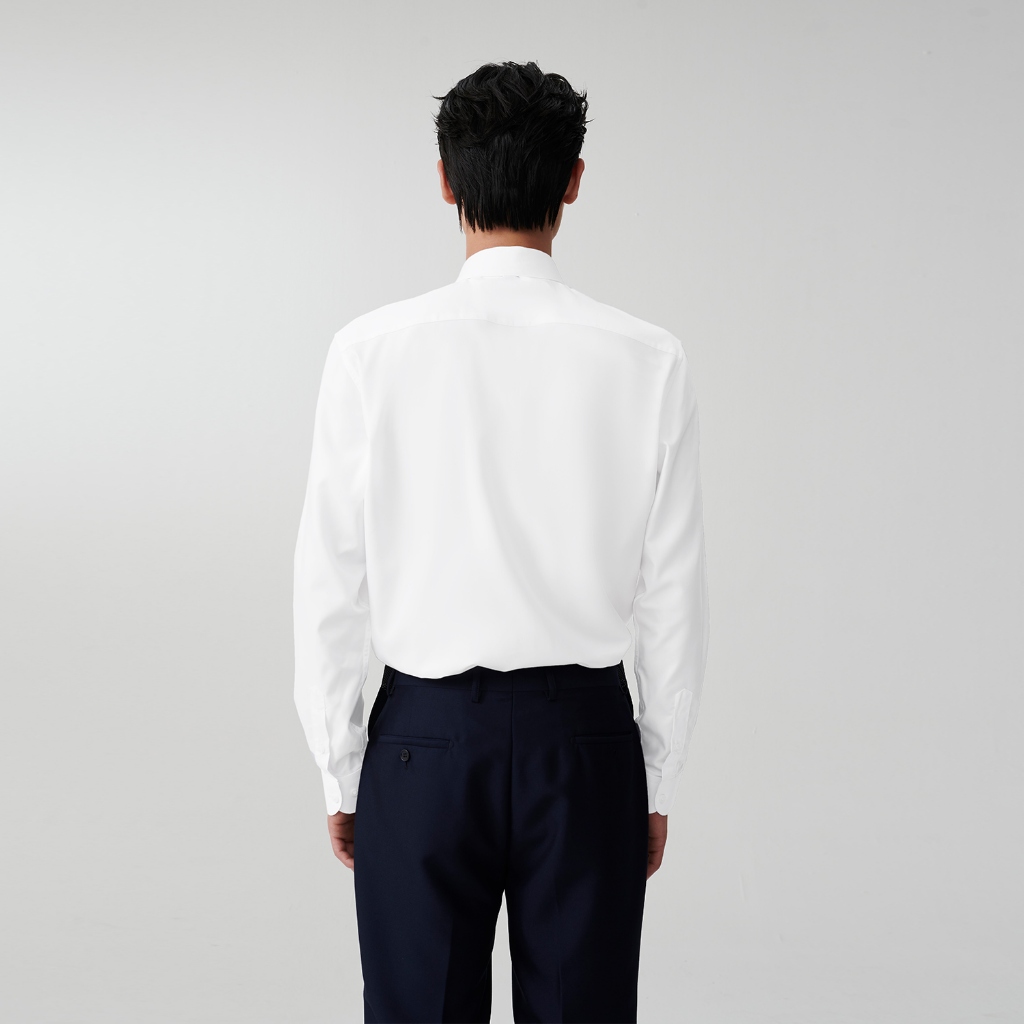 HLA - Áo sơ mi nam dài tay công sở mềm mịn thấm hút Micro-elastic absorbing classic long-sleeved white Shirt