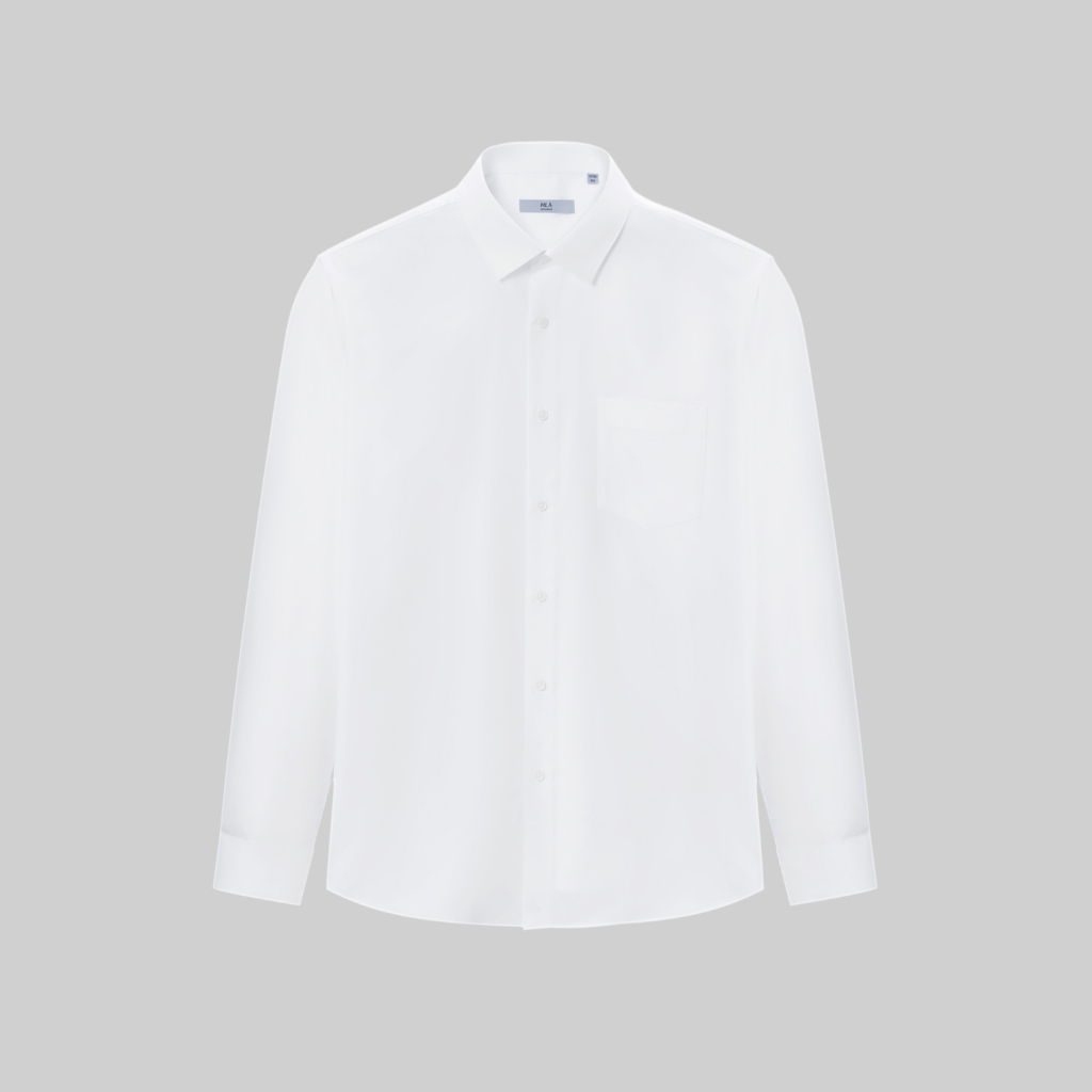 HLA - Áo sơ mi nam dài tay công sở mềm mịn thấm hút Micro-elastic absorbing classic long-sleeved white Shirt