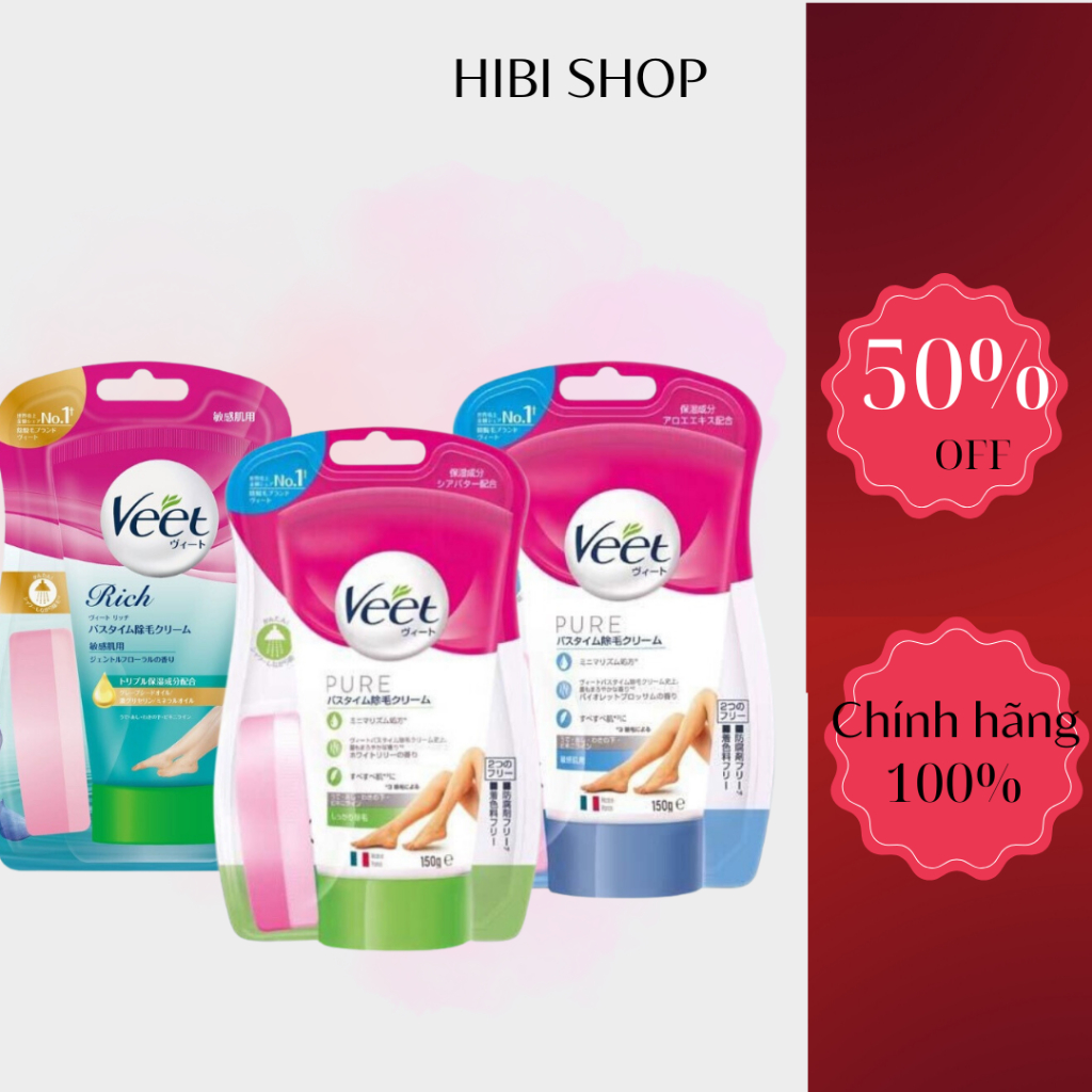 (CHÍNH HÃNG) Kem tẩy lông Veet Nhật Bản dành cho da nhạy cảm kèm mút