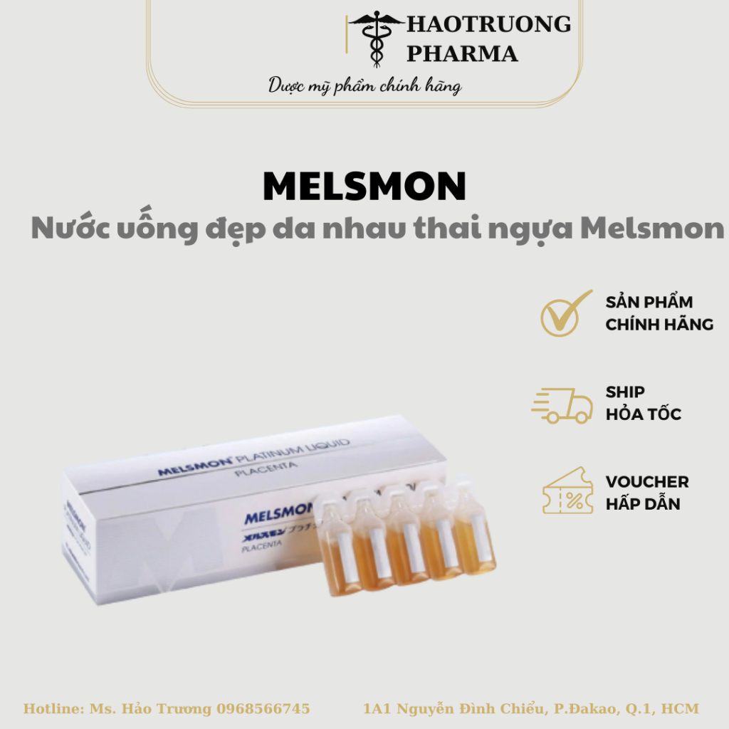 Nước uống đẹp da chống lão hóa Melsmon Platinum Liquid Placenta 10mlx30 ống