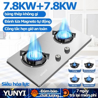 Bếp gas âm - Bếp gas đôi - Đánh lửa Magneto tự động, Chén đồng lửa xanh tiết kiệm gas - Bảo hành chính hãng 1 Năm