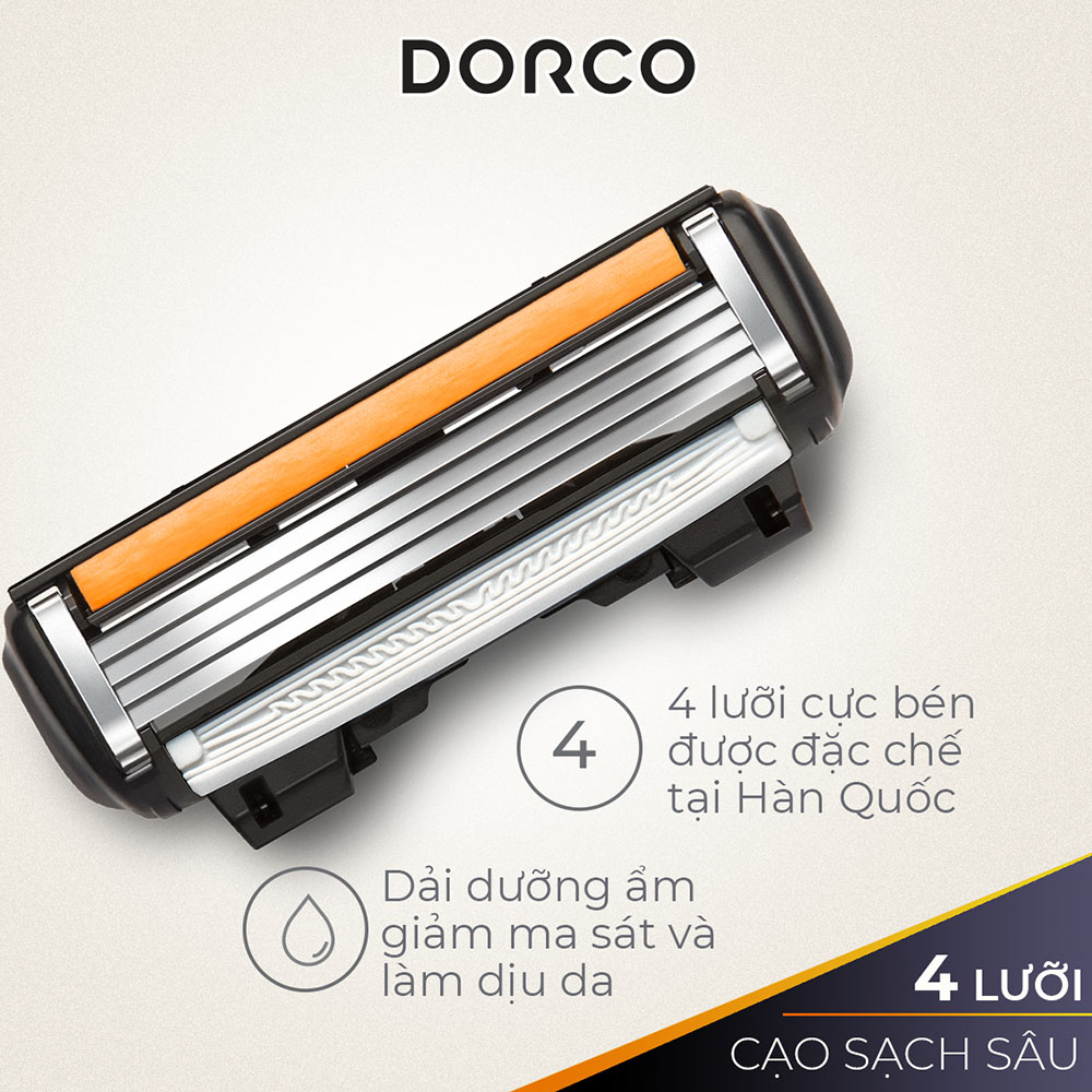 Hộp 4 Đầu Dao Cạo 4 Lưỡi Dorco Pace 4 Và Hộp Quà Tặng Cán Dao Cạo Dorco