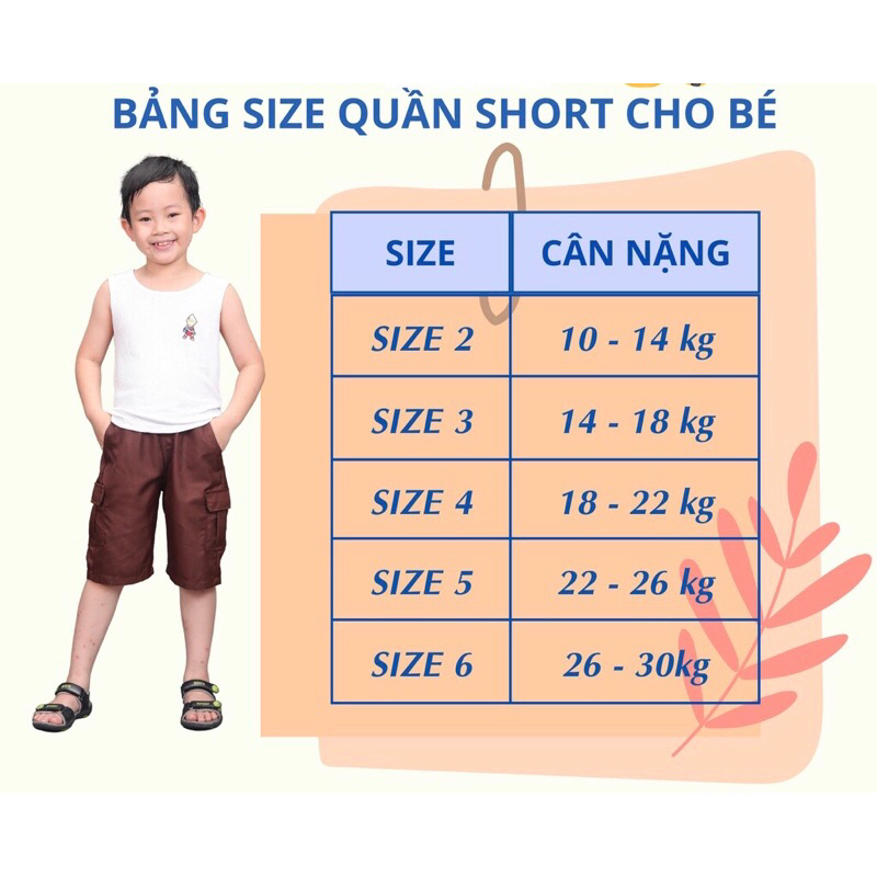 Quần short lửng cho bé từ 9-30kg