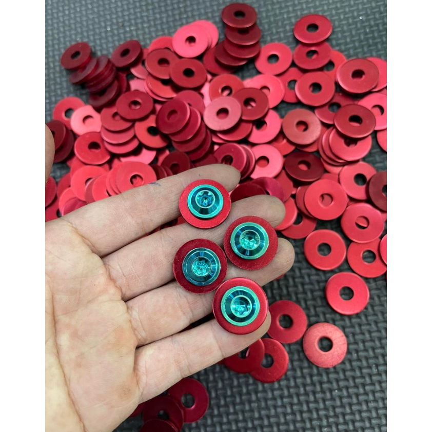 Lông đền trơn đỏ 4li 5li 6li dàn áo , long đền nhôm